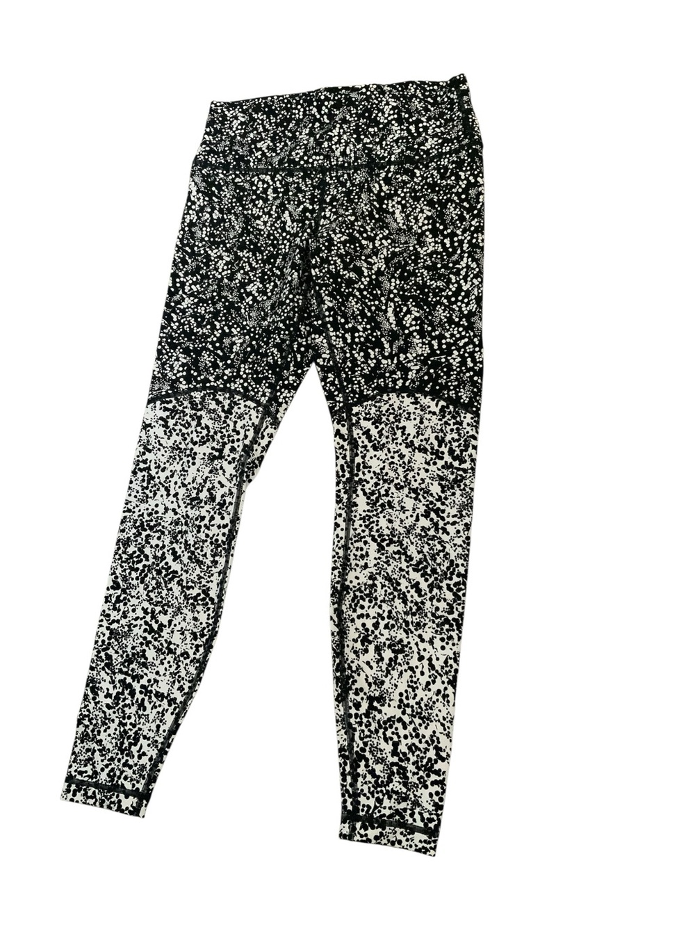Lululemon Size 10 Wunder Under Pant Hi-Rise Ice Breaker White Black Iced Wave